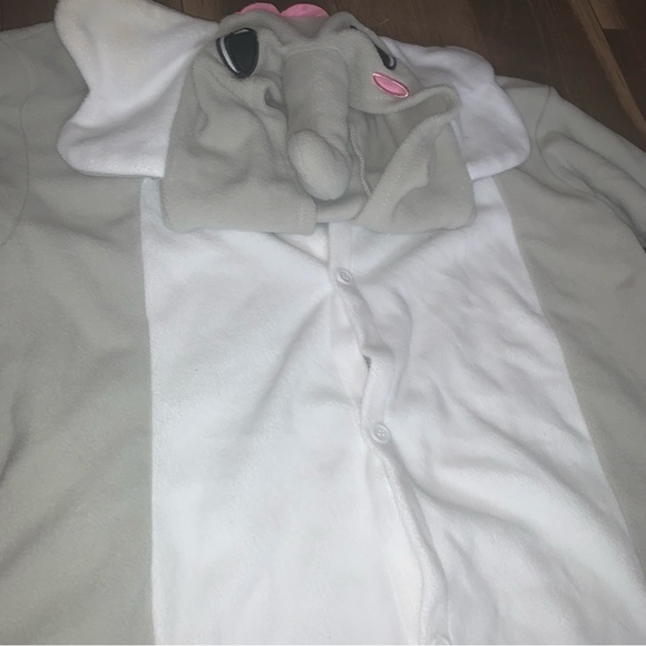 Elephant Onesie Halloween Costume Gray Pink Size Small - Picture 6 of 7
